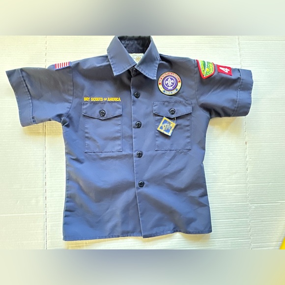 Boy Scouts of America Other - Boy Scouts of America Shirt Uniform‎ Youth Small Blue Patches Outdoor Camping